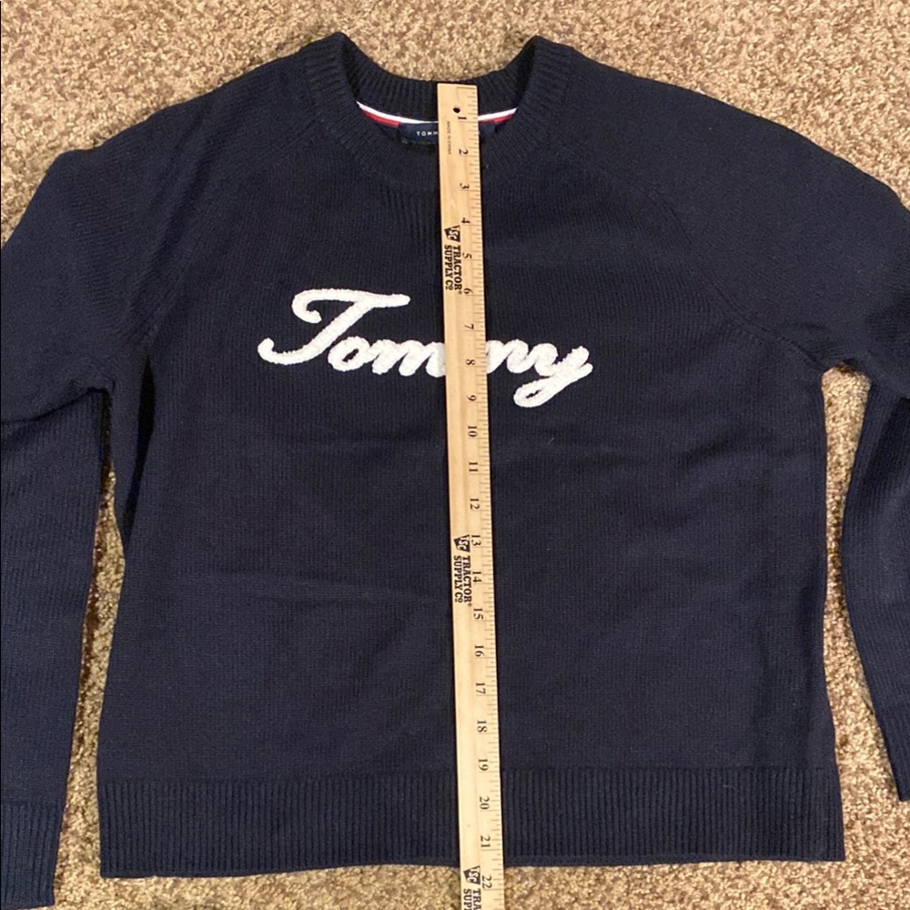 Navy Crewneck Sweater with Script Logo - Picture 5 of 8